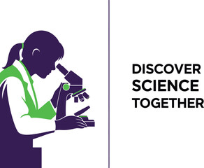 Young scientist uses microscope in lab for scientific discovery.