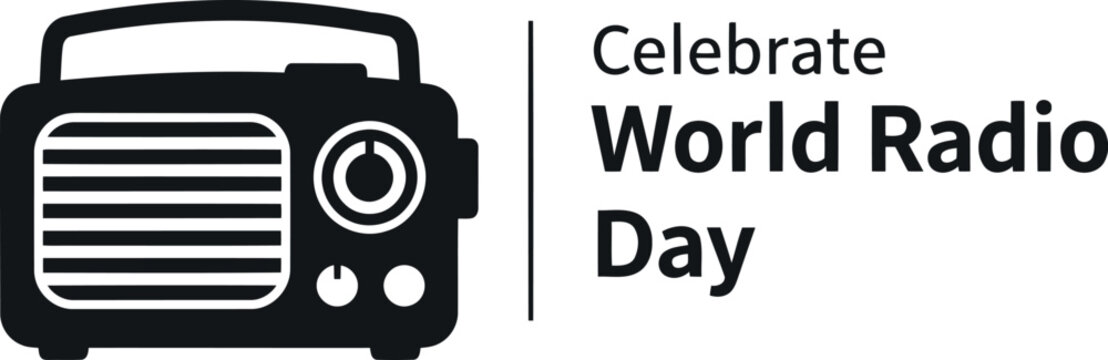 World radio day commemoration with classic receiver icon design