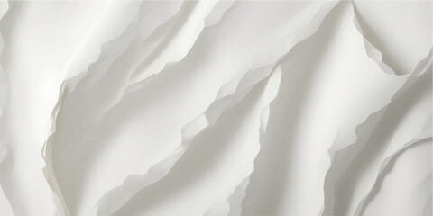 Clean White Satin Textile Folds Background for Modern Cosmetic Packaging and High-End Product Display    