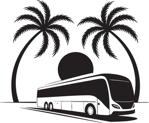 tropical beach with palm trees