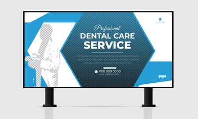 Professional Dental Health Care Service Billboard Template Design