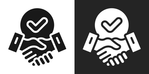 Trustworthy Icon In Black And White Glyph Style