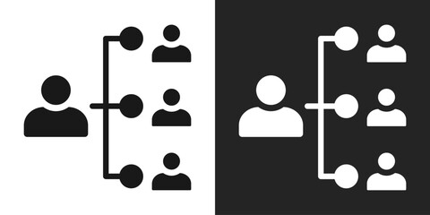 Organization Structure Icon In Black And White Glyph Style