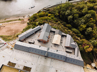 Sunderland UK: 27th Sept 2025: Construction continues near Sunderland's Sheepfolds Stables. Aerial drone photo