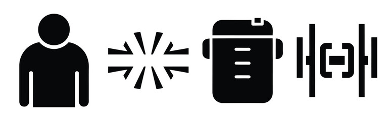 Set of vector repeat  icon in silhouettes. Vector illustration icon set