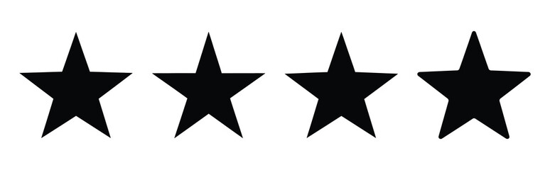 Set of vector star  icon in silhouettes. Vector illustration icon set