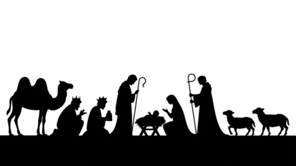 Celebrate the Miracle of Christmas with this Artistic Nativity Scene Design, Perfect for Holiday Cards, Church Banners, and Festive Seasonal Decorations projects