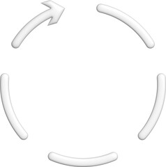 화살표-원형-순환 화살표-회전 화살표-3d-입체-화이트