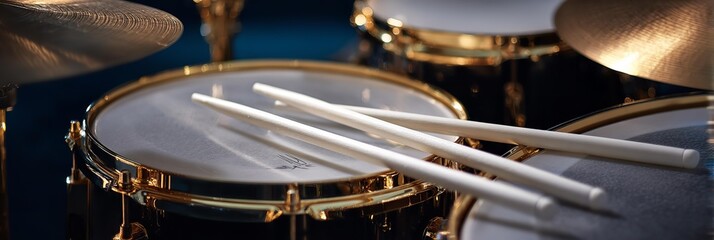 close-up of a drum kit