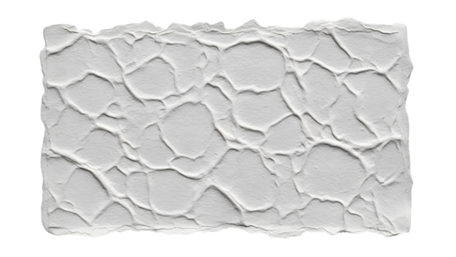 White textured surface with irregular polygonal shapes and rough edges isolated on a transparent background - Powered by Adobe