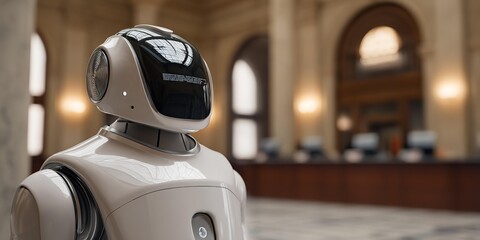 Robot working at the reception.