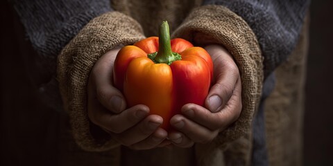Sweet pepper is the hands.