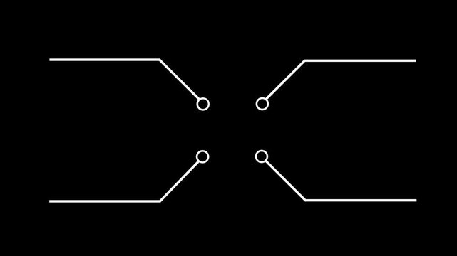 Network Connection concept, Hub, Social Network Isolated Flat Line Icon. molecule icon. compound of molecular structures. Glowing Data Cables Transferring Information