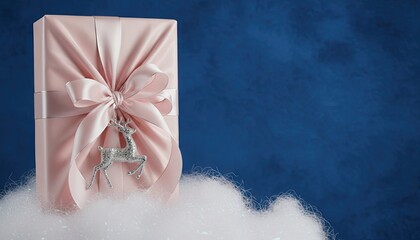 Elegant holiday gift-wrapped present isolated on solid background