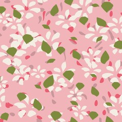seamless pattern with pink flowers