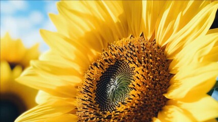 Bright Yellow Sunflower in Garden