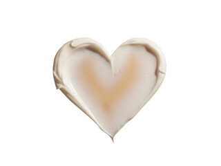 Cream or cosmetic product smear shaped like a heart, symbolizing love, care, and beauty, isolated on transparent background