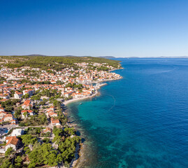 Croatia, Brač island, view of the Adriatic coast near the town of Sutivan
