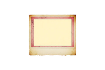 Retro photo frame with textured border isolated on transparent background