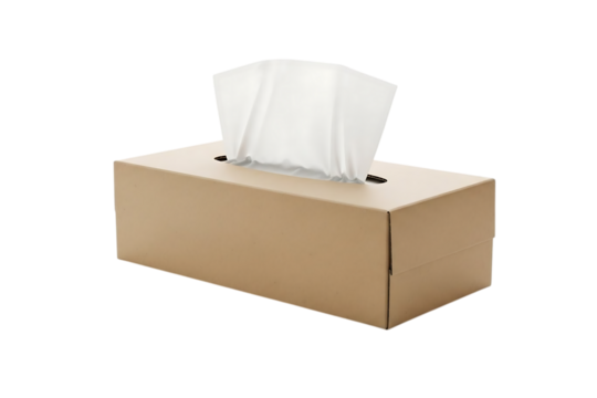 Tissue box mockup  facial tissue container on transparent background for design