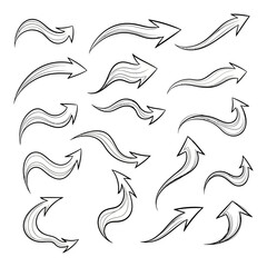 hand drawn arrows set, icon, illustrators, Arrows, Indicators, vector , 