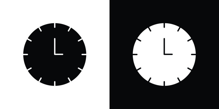 Clock two icons. Vector Template Illustration Symbol Pixels Perfect