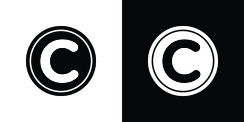 Copyright icons. Vector Template Illustration Symbol Pixels Perfect