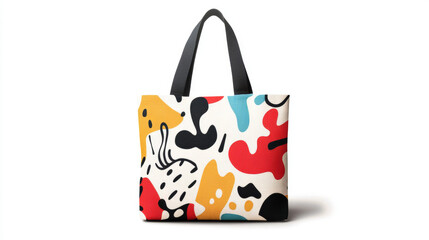 Decorative tote bag isolated on white