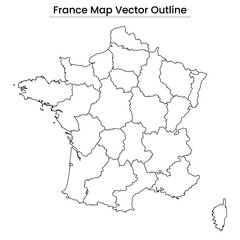 France Map Vector Outline