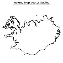 Iceland Map Vector Outline