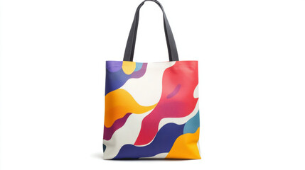Decorative tote bag isolated on white
