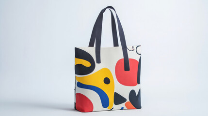 Decorative tote bag isolated on white