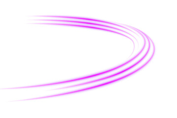 Glow abstract purple, pink speed light trails and futuristic motion blur creating glowing lines and dynamic bright curves gradient on transparent background