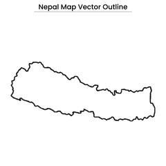 Nepal Map Vector Outline