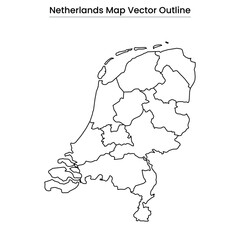 Netherlands Map Vector Outline