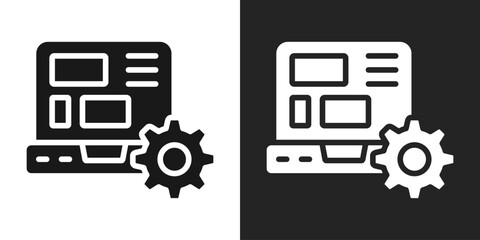 Website Settings Icon In Black And White Glyph Style