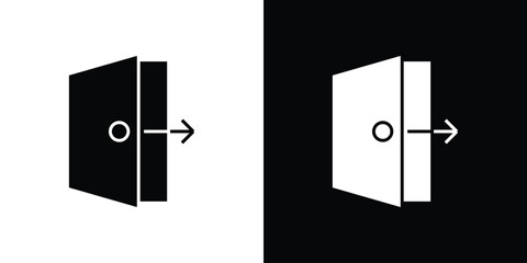 Exit icons. Vector Template Illustration Symbol Pixels Perfect