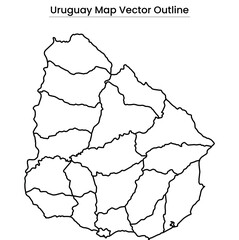 Uruguay Map Vector Outline Editable Country Silhouette with Department Borders
