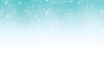 Fototapeta premium Light blue abstract bokeh background with sparkling snow particles and subtle snowflake pattern for winter themes