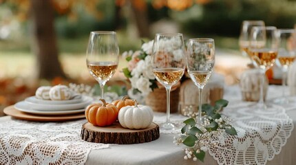 Enjoy a beautifully arranged table showcasing seasonal decor, delicious treats, and a warm atmosphere for a special gathering
