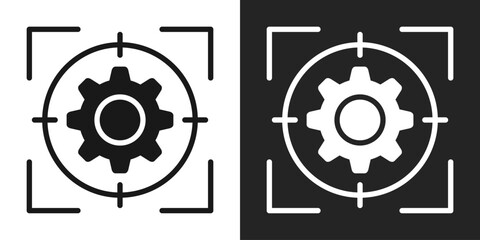 Focus Icon In Black And White Glyph Style