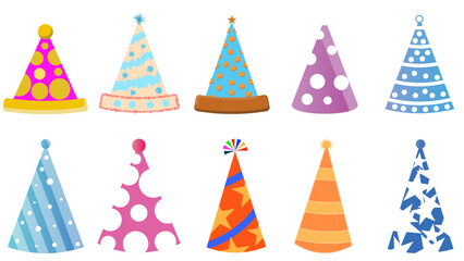 set of Christmas hats. set of party hats