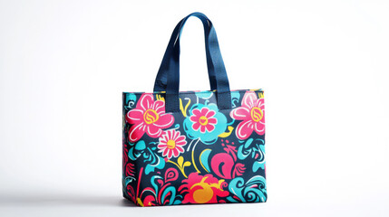 Decorative tote bag isolated on white