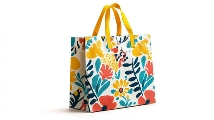 Decorative tote bag isolated on white