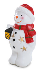 Cute snowman figure isolated on white. Merry Christmas and Happy New Year