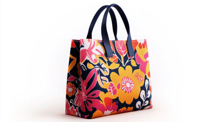 Decorative tote bag isolated on white