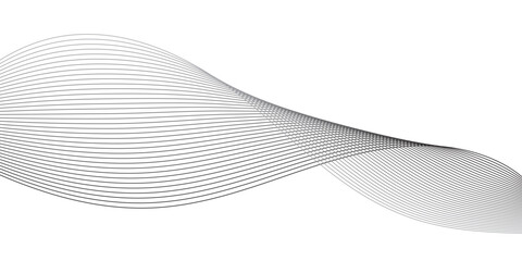 Fototapeta premium Abstract wave line pattern with gradient lines on transparent background. Undulate Grey Wave Swirl, frequency sound wave, twisted curve lines with blend.