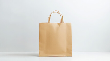 Paper shopping bag isolated on white