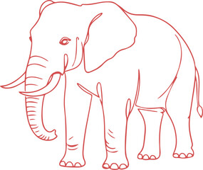 Elephant Simple Continuous Line