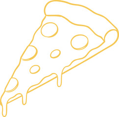 Slice of Pizza Sketch Outline